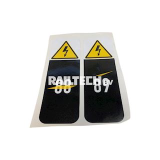 Paalnummersticker 100x290mm (incl. Hoogsp. teken)