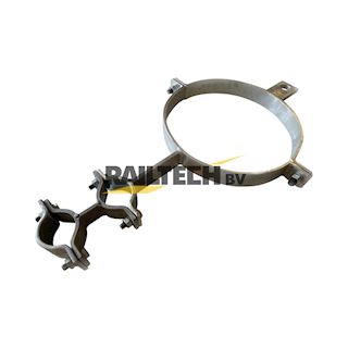 Bevestiging 1x630mm en beschermpijp 63mm aan ronde mast 356