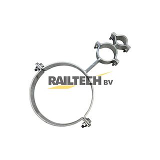 Bevestiging kabelbeschermpijp BMvkas 1x630mm aan mast ø356mm