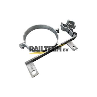 Bevestiging 1x630mm, pijp 63mm en 2 geleideogen, mast ø356mm