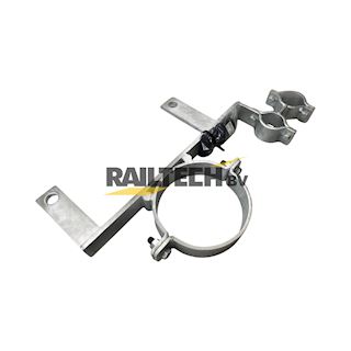 Bevestiging 1x630mm, pijp 63mm en 2 geleideogen, mast ø219mm