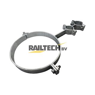 Bevestiging 1x630mm en beschermpijp aan ronde mast ø356mm