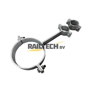 Bevestiging 1x630mm en beschermpijp aan ronde mast ø219mm