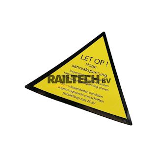 Sticker, 'LET OP! Hoge aanraakspanning', 190x190mm