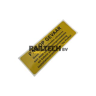 Sticker, PAS OP GEVAAR, 300x100mm