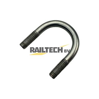 Beugelbout M8, 2x20mm schroefdraad, RVS