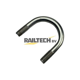 Beugelbout M10, 2x20mm schroefdraad, RVS
