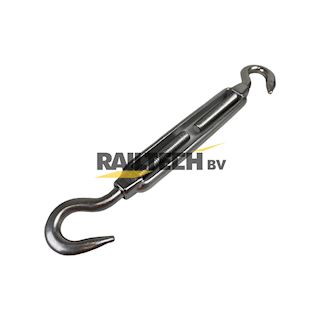 Spanwartel, M8x120, RVS, haak-haak