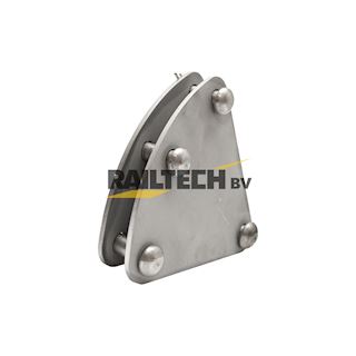 Viergats driehoeksplaat met splitpenbouten 16mm