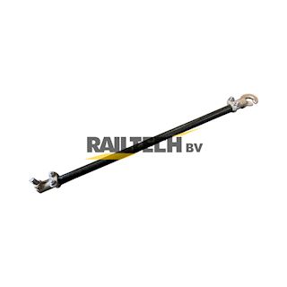 Zijwaartse 33x22 ovaal GFK, rond 16, L= 800mm, haak