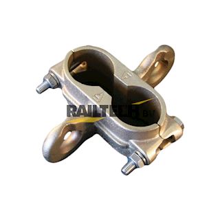 Dubbele buisklem 55mm met dubbel oog