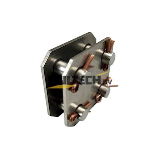Vierkantplaat, 4-gats dubbellas 16mm RVS