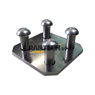 Vierkantplaat, 4-gats dubbellas 19mm RVS