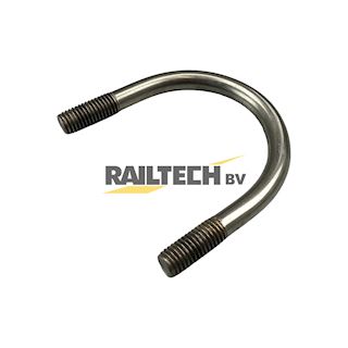 Beugelbout M10, Ø65mm, 2x20mm schroefdraad, RVS