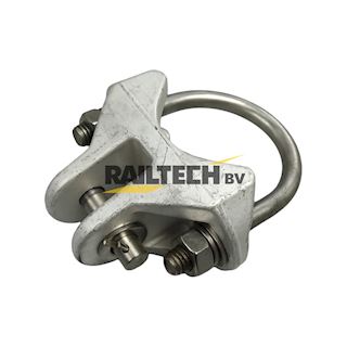 Klem voor buis 70mm met korte wangen en splitpenbout 12mm